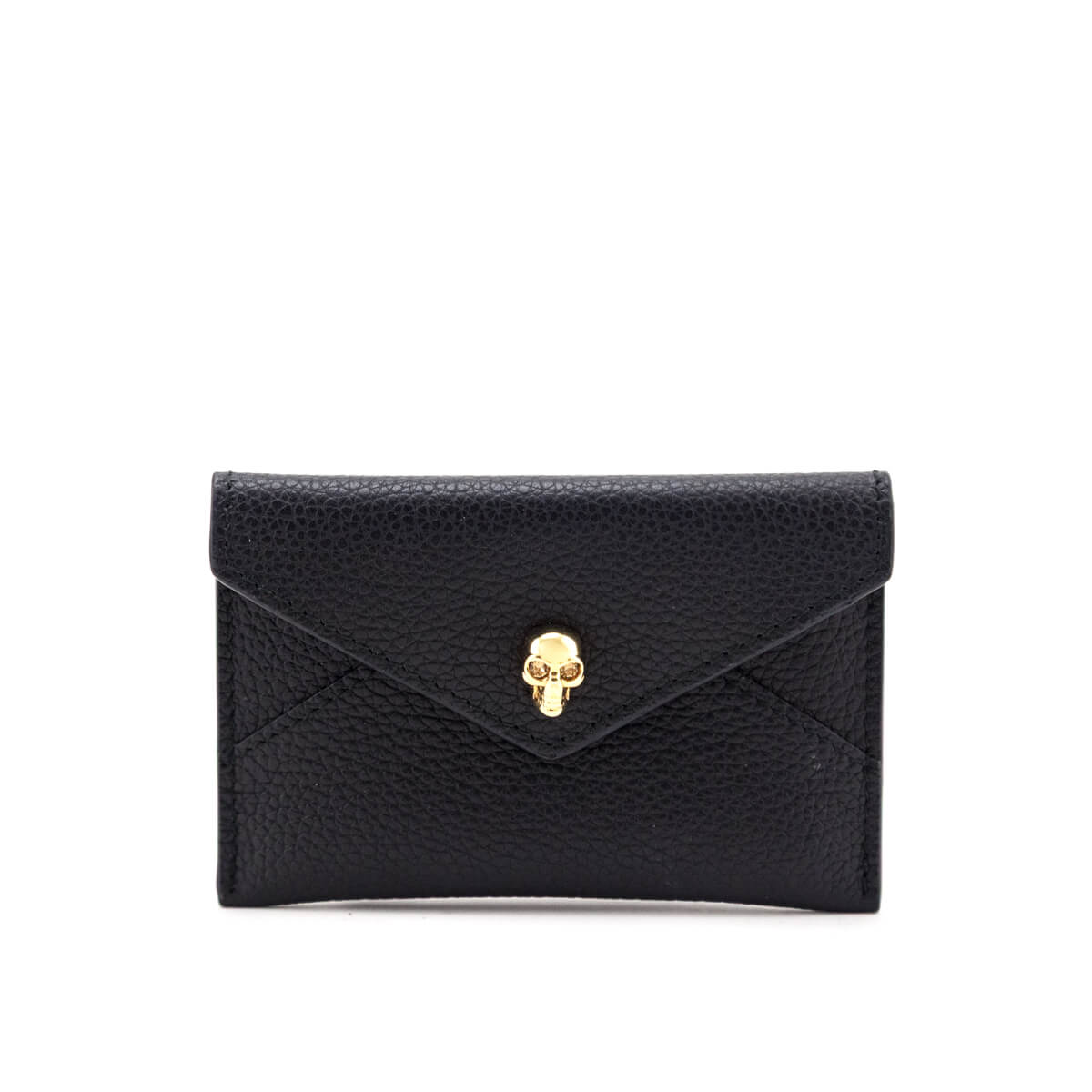 Alexander McQueen Black Grainy Calfskin Card Holder - Love that Bag etc - Preowned Authentic Designer Handbags & Preloved Fashions
