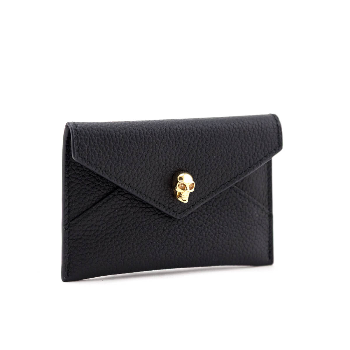 Alexander McQueen Black Grainy Calfskin Card Holder - Love that Bag etc - Preowned Authentic Designer Handbags & Preloved Fashions