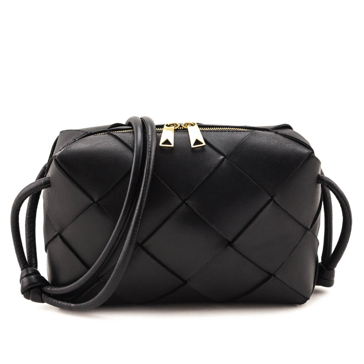 Bottega Veneta Black Maxi Intreccio Small Cassette Camera Bag - Love that Bag etc - Preowned Authentic Designer Handbags & Preloved Fashions