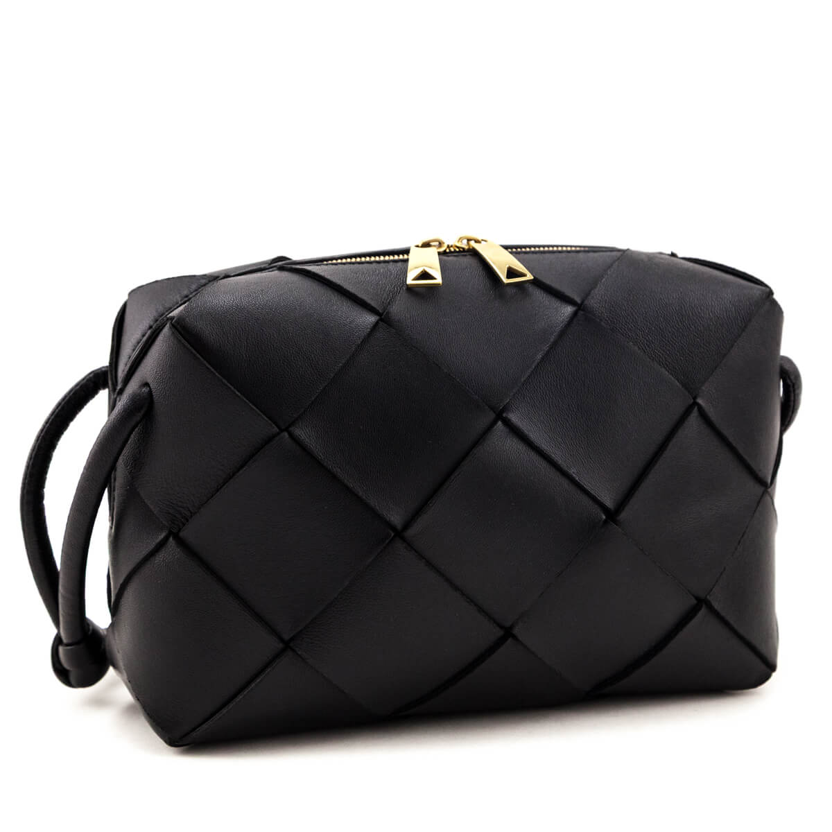 Bottega Veneta Black Maxi Intreccio Small Cassette Camera Bag - Love that Bag etc - Preowned Authentic Designer Handbags & Preloved Fashions