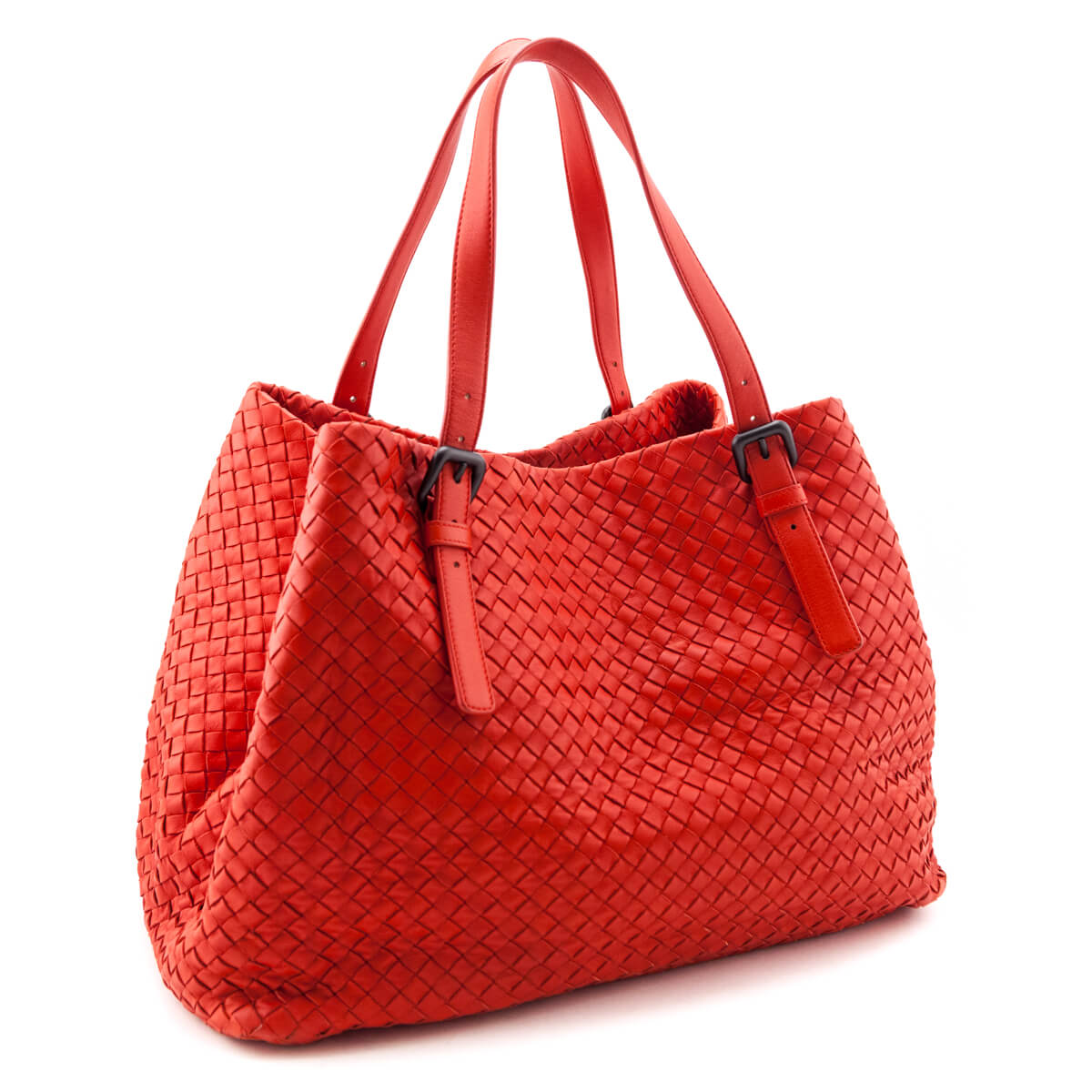 Bottega Veneta Red Nappa Intrecciato Large Cesta Tote - Love that Bag etc - Preowned Authentic Designer Handbags & Preloved Fashions