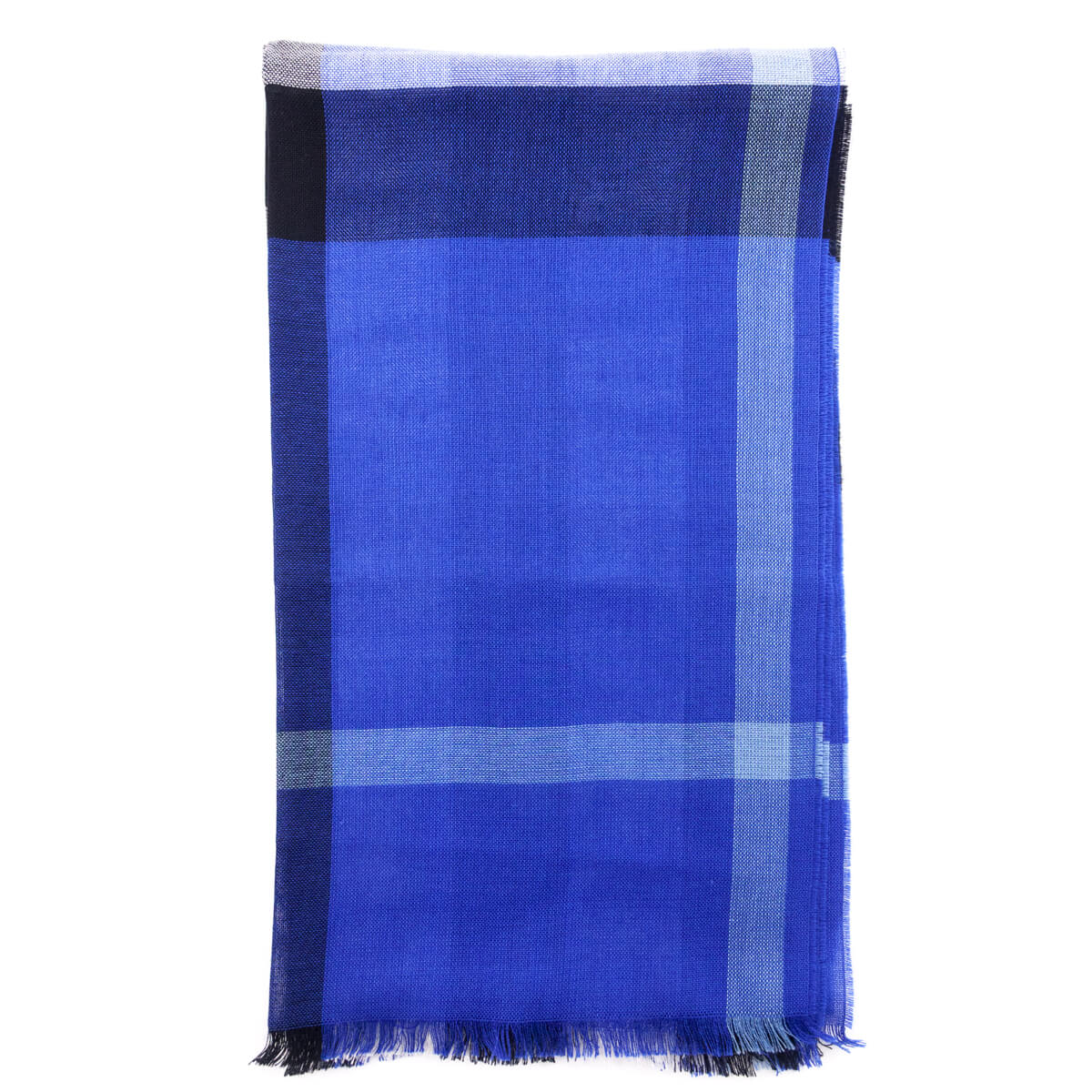 Burberry Blue Silk & Cashmere Check Scarf - Love that Bag etc - Preowned Authentic Designer Handbags & Preloved Fashions