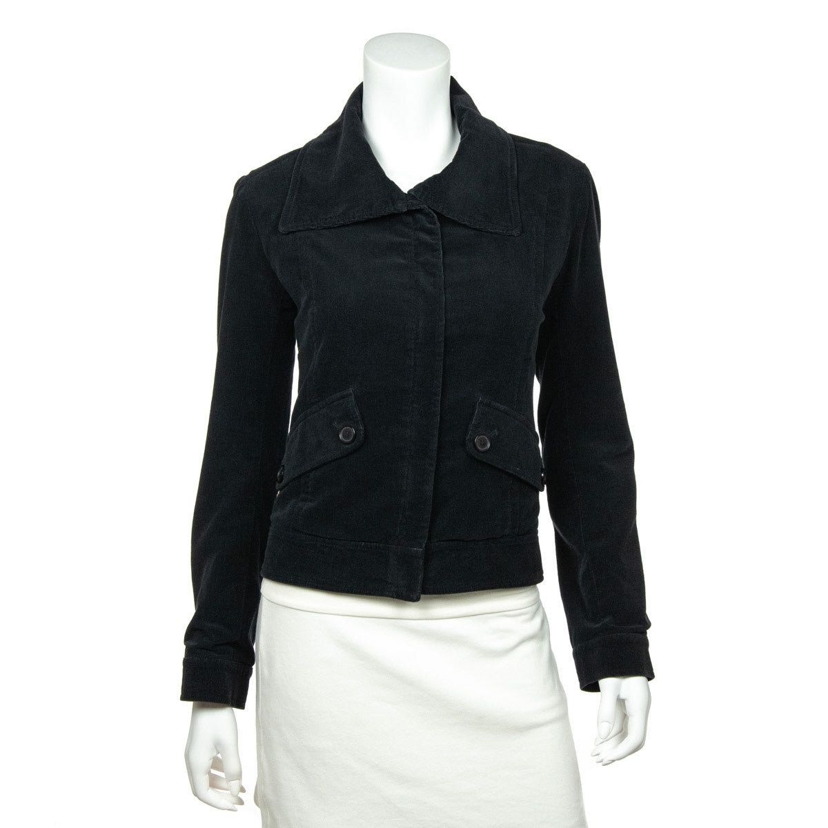 Burberry Black Corduroy Jacket Size XXS | UK 6 - Love that Bag etc - Preowned Authentic Designer Handbags & Preloved Fashions