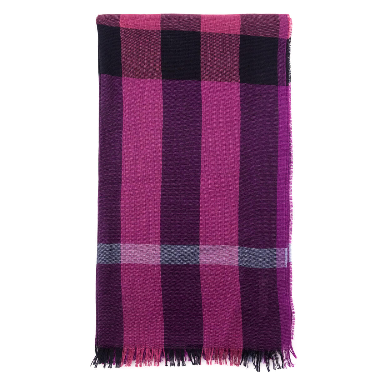 Burberry Magenta Silk & Cashmere Check Scarf - Love that Bag etc - Preowned Authentic Designer Handbags & Preloved Fashions