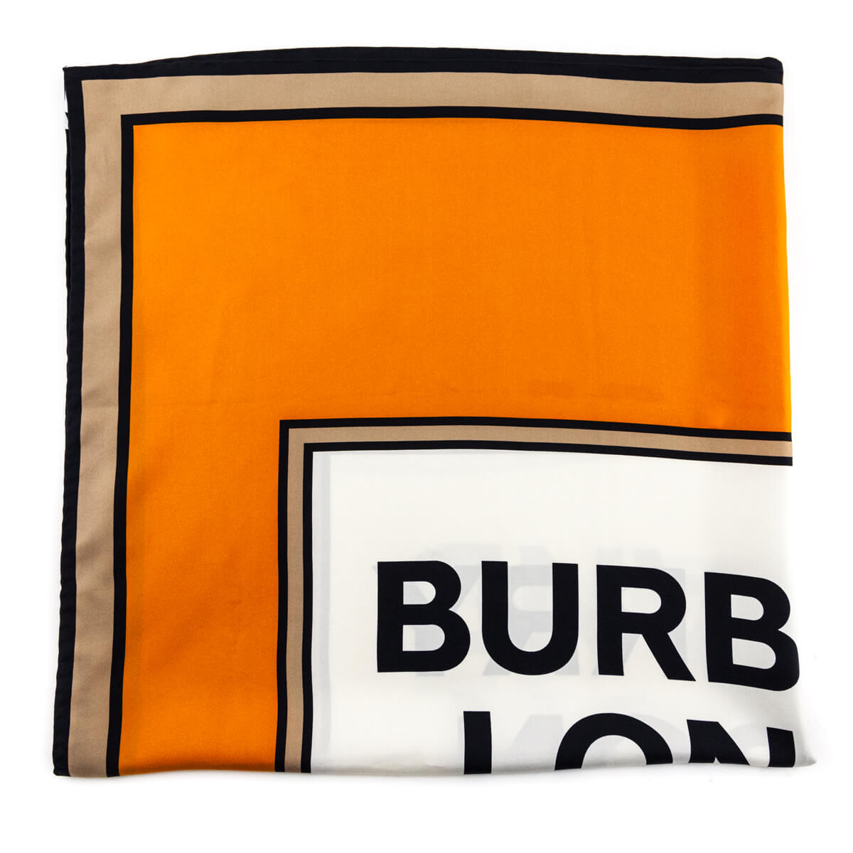Burberry Orange Silk London England Logo Scarf - Love that Bag etc - Preowned Authentic Designer Handbags & Preloved Fashions