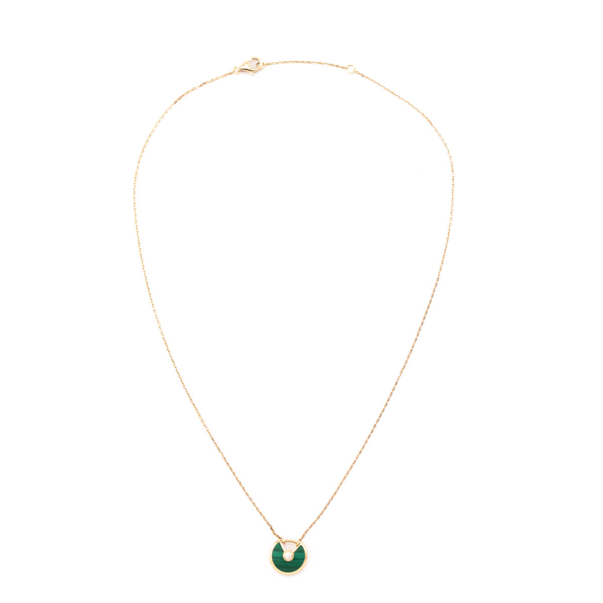 Cartier 18K Pink Gold Diamond Malachite XS Amulette de Cartier Pendant Necklace - Love that Bag etc - Preowned Authentic Designer Handbags & Preloved Fashions