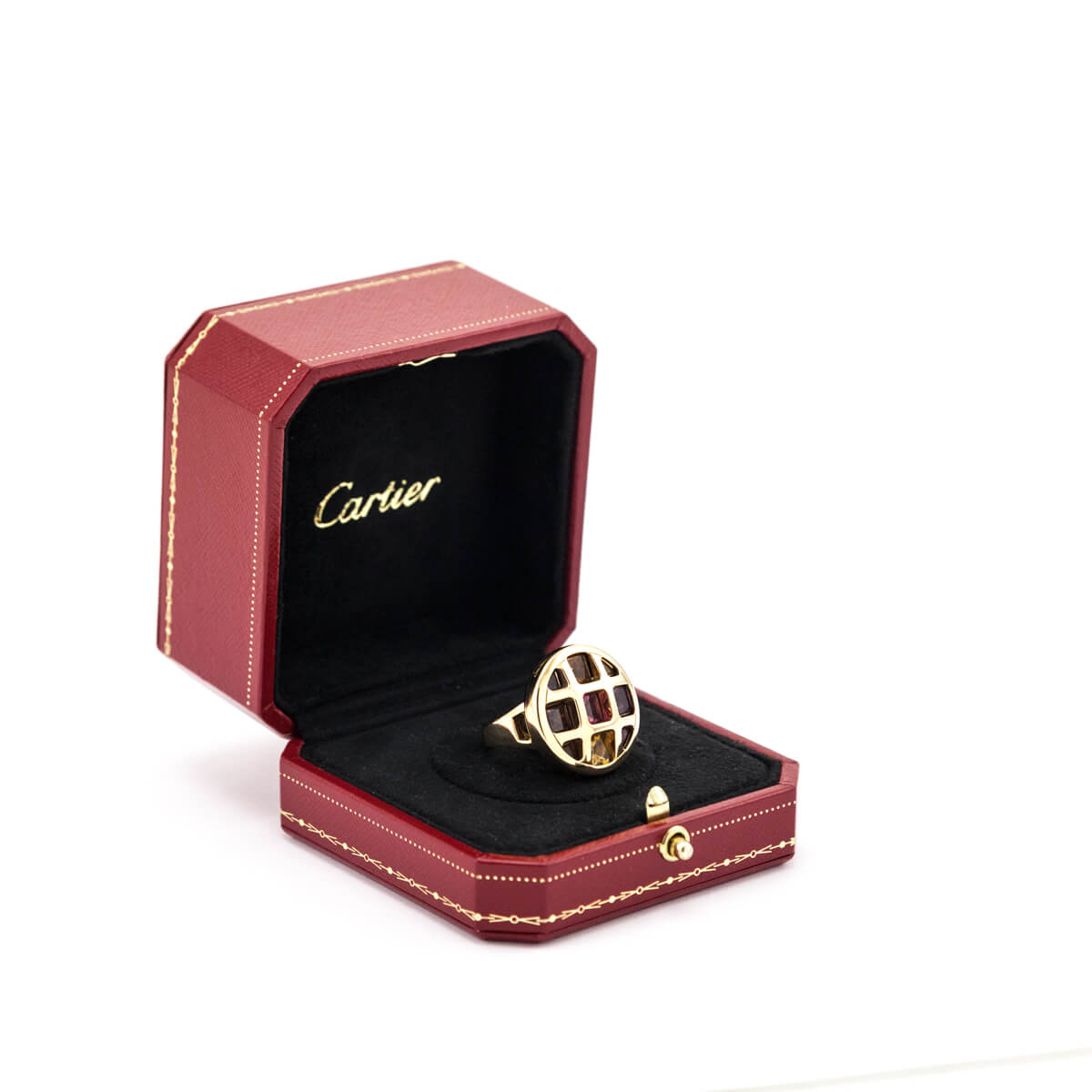 Cartier 18K Gold Multi Gemstone Pasha Ring Size 8.5 - Love that Bag etc - Preowned Authentic Designer Handbags & Preloved Fashions