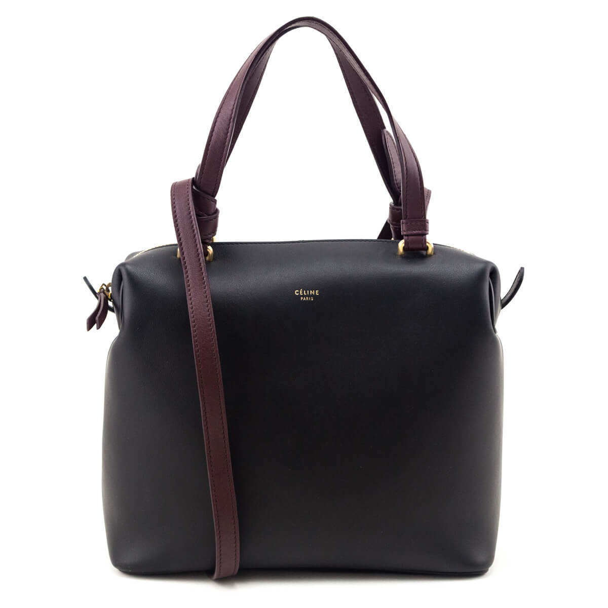 Celine Black Lambskin Small Soft Cube Satchel - Love that Bag etc - Preowned Authentic Designer Handbags & Preloved Fashions