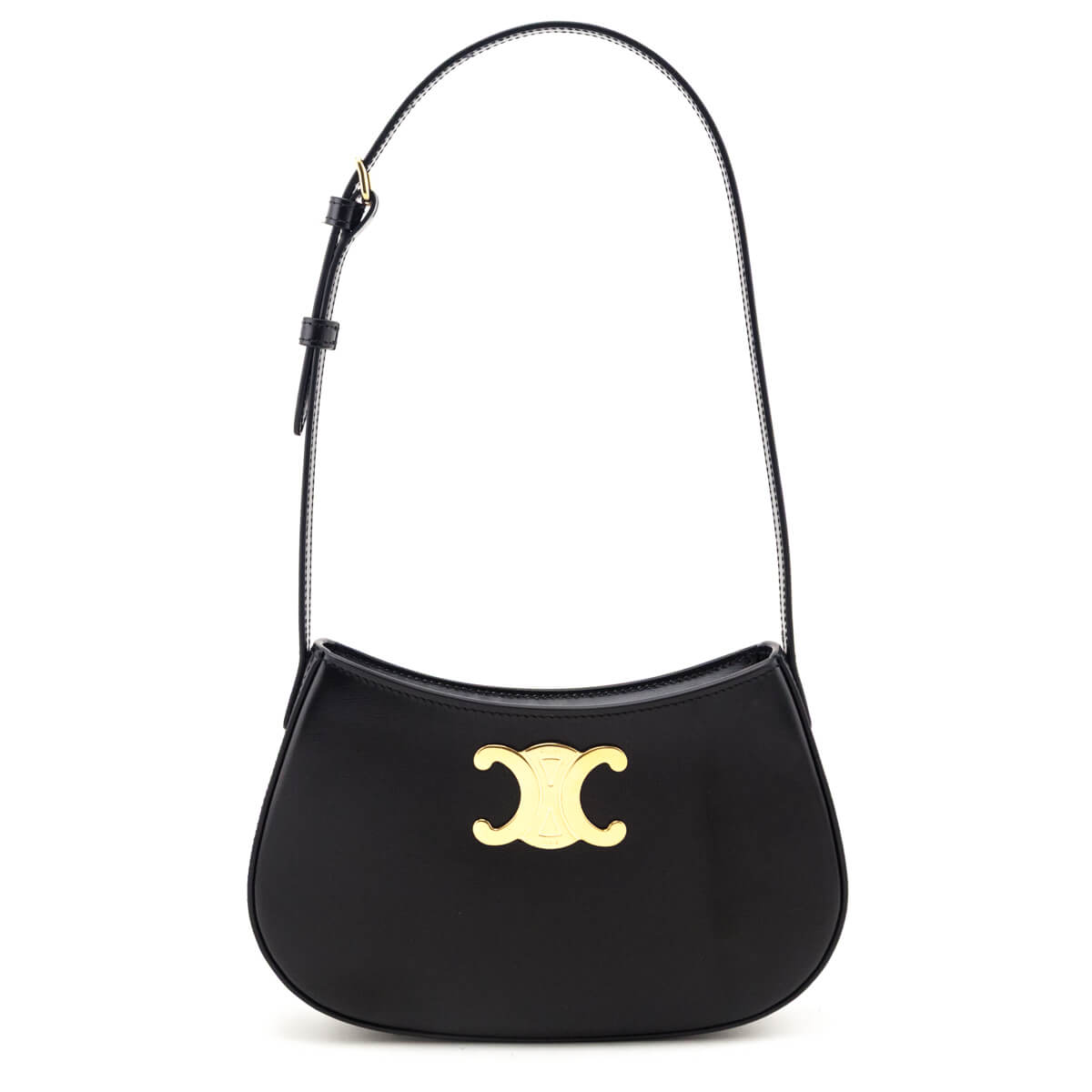 Celine Black Shiny Calfskin Medium Tilly Bag - Love that Bag etc - Preowned Authentic Designer Handbags & Preloved Fashions