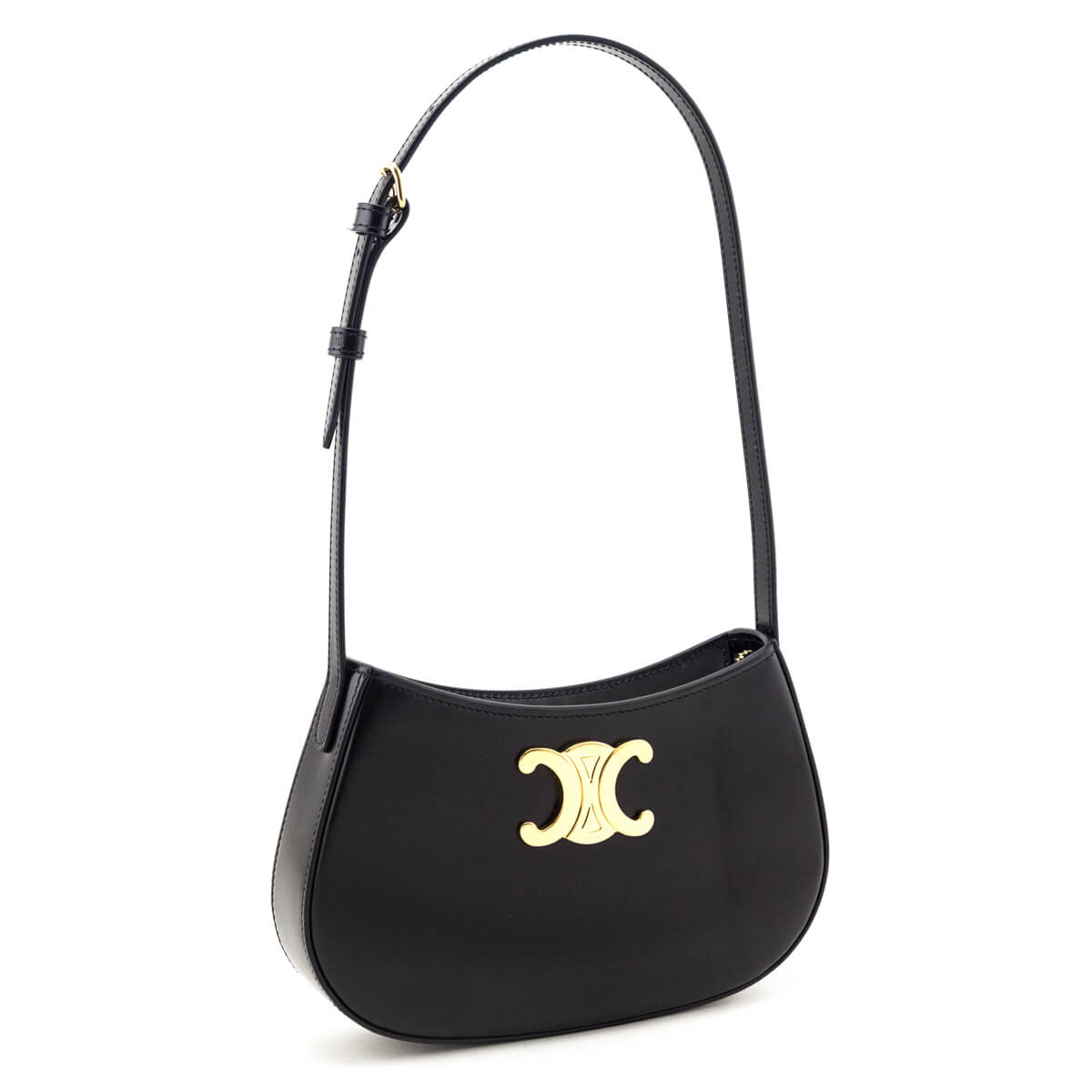 Celine Black Shiny Calfskin Medium Tilly Bag - Love that Bag etc - Preowned Authentic Designer Handbags & Preloved Fashions