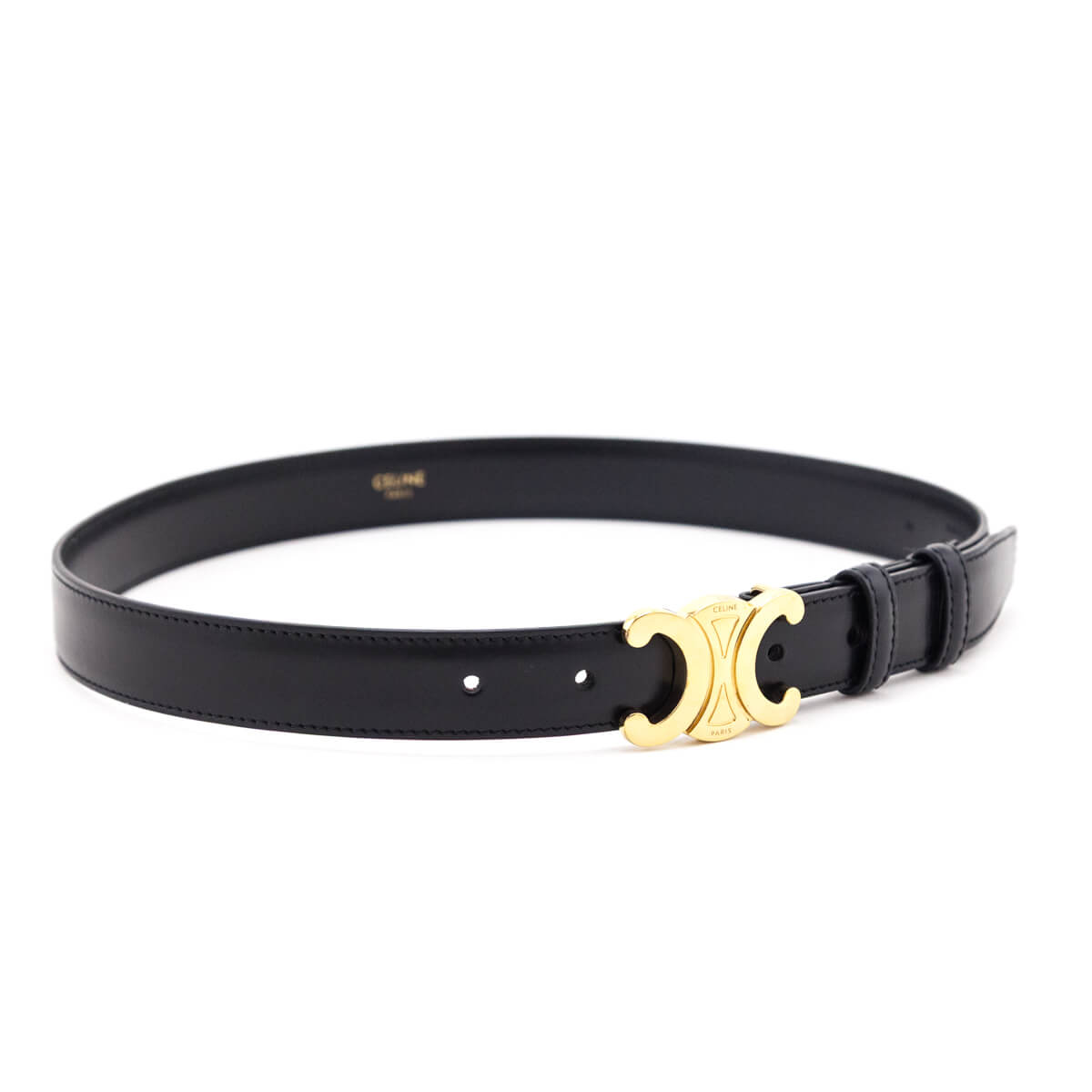 Celine Black Triomphe Belt - Love that Bag etc - Preowned Authentic Designer Handbags & Preloved Fashions