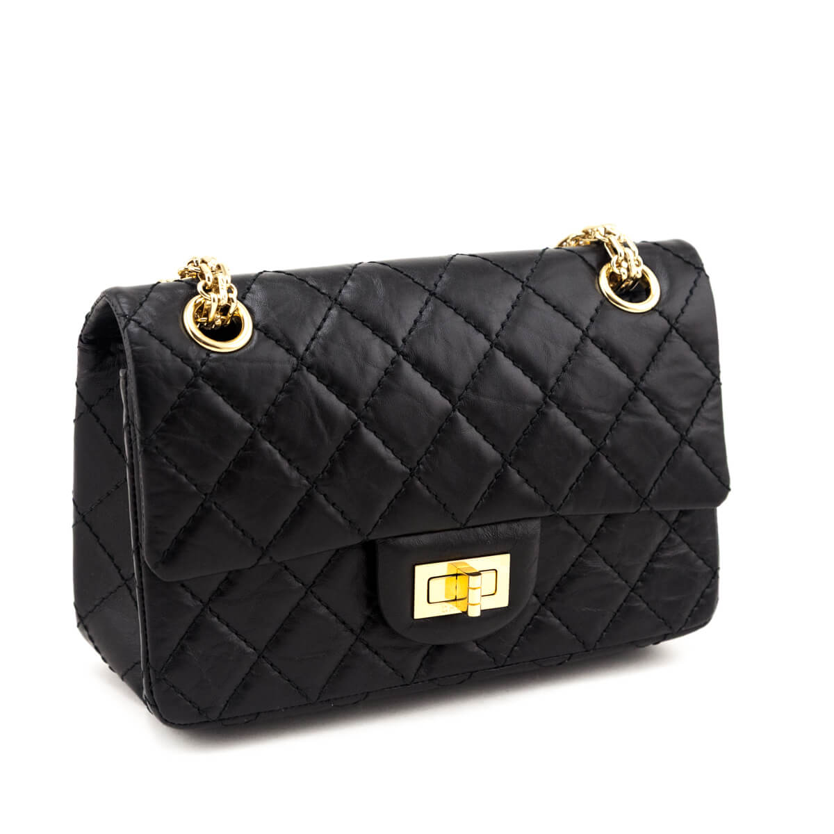 Chanel Black Aged Calfskin Quilted 2.55 Reissue Mini Flap Bag - Love that Bag etc - Preowned Authentic Designer Handbags & Preloved Fashions