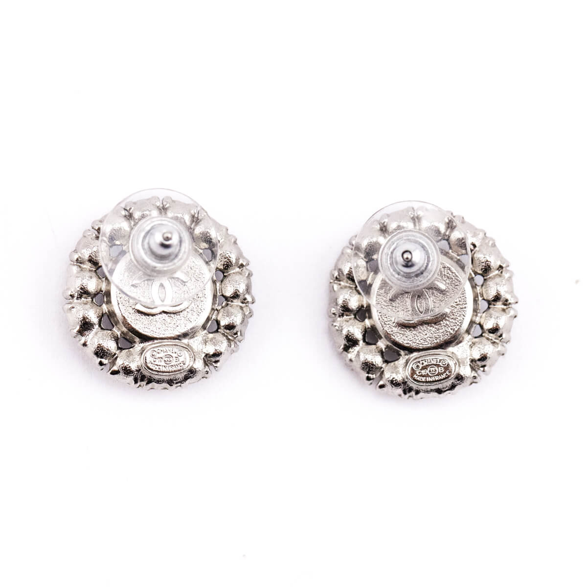 Chanel Black & Crystal CC Stud Earrings - Love that Bag etc - Preowned Authentic Designer Handbags & Preloved Fashions