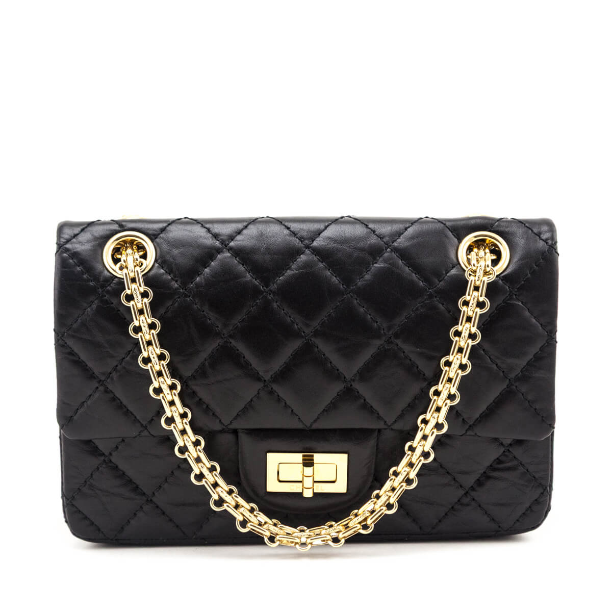 Chanel Black Aged Calfskin Quilted 2.55 Reissue Mini Flap Bag - Love that Bag etc - Preowned Authentic Designer Handbags & Preloved Fashions