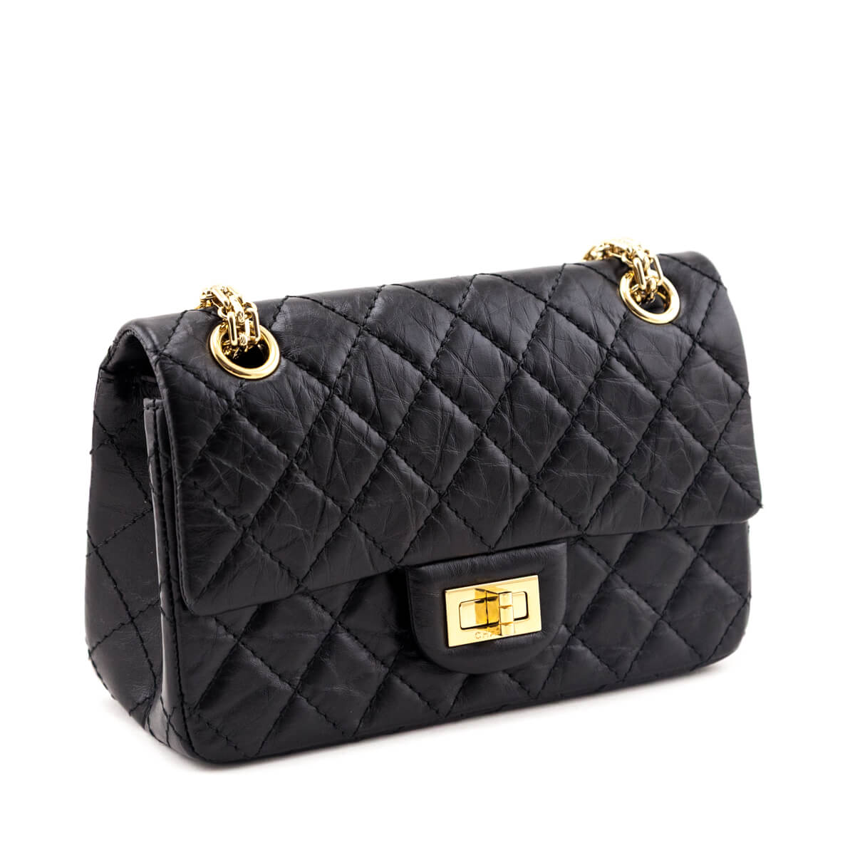Chanel Black Aged Calfskin Quilted 2.55 Reissue Mini Flap Bag - Love that Bag etc - Preowned Authentic Designer Handbags & Preloved Fashions
