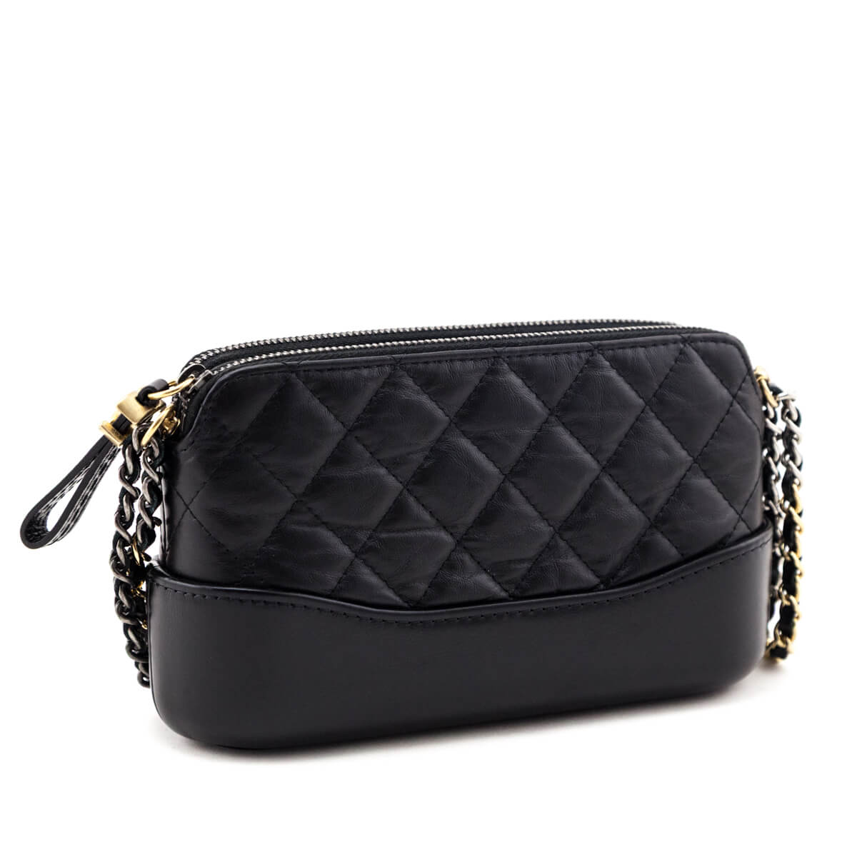 Chanel Black Aged Calfskin Quilted Small Gabrielle Clutch With Chain - Love that Bag etc - Preowned Authentic Designer Handbags & Preloved Fashions