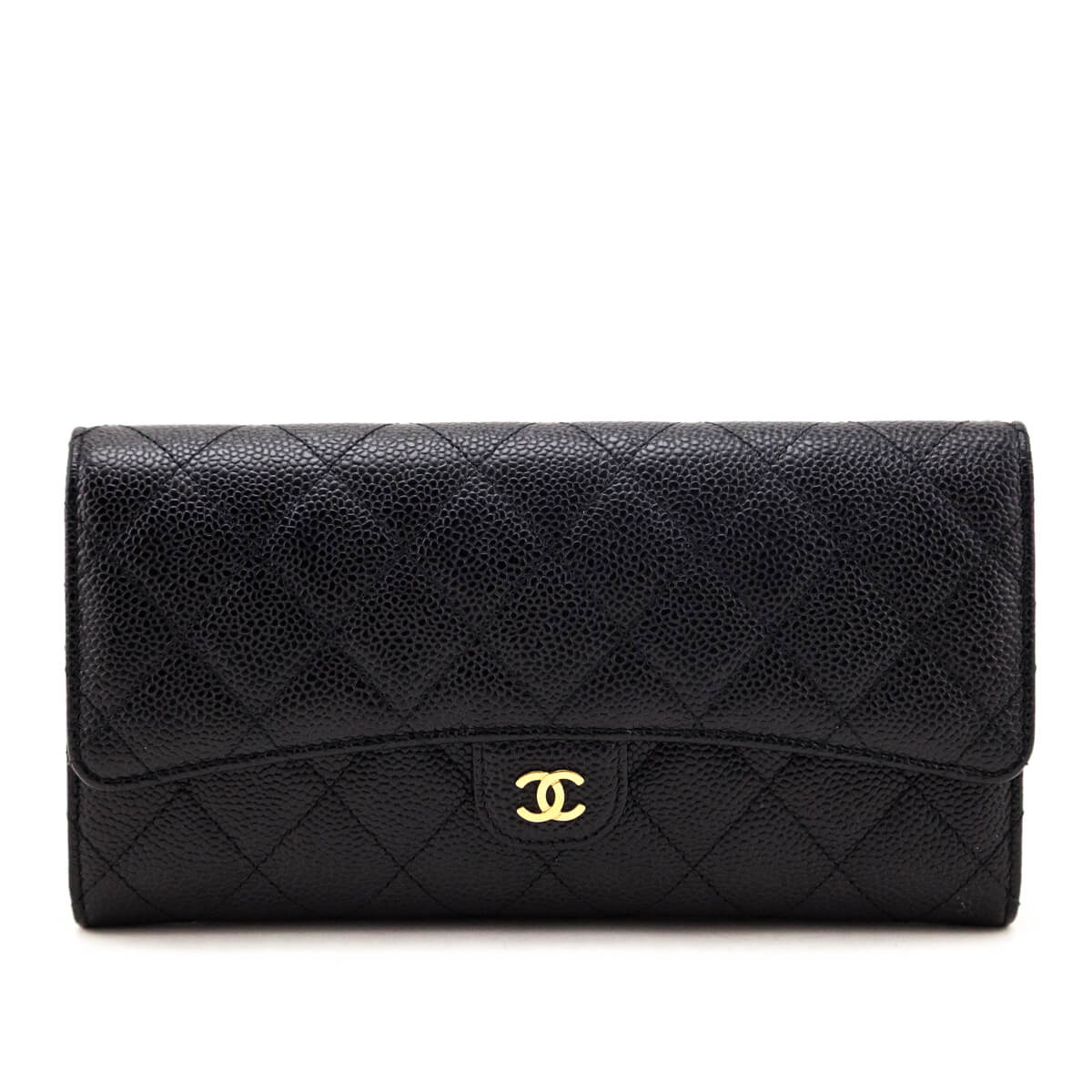 Chanel Black Caviar Quilted Travel Wallet Clutch - Love that Bag etc - Preowned Authentic Designer Handbags & Preloved Fashions