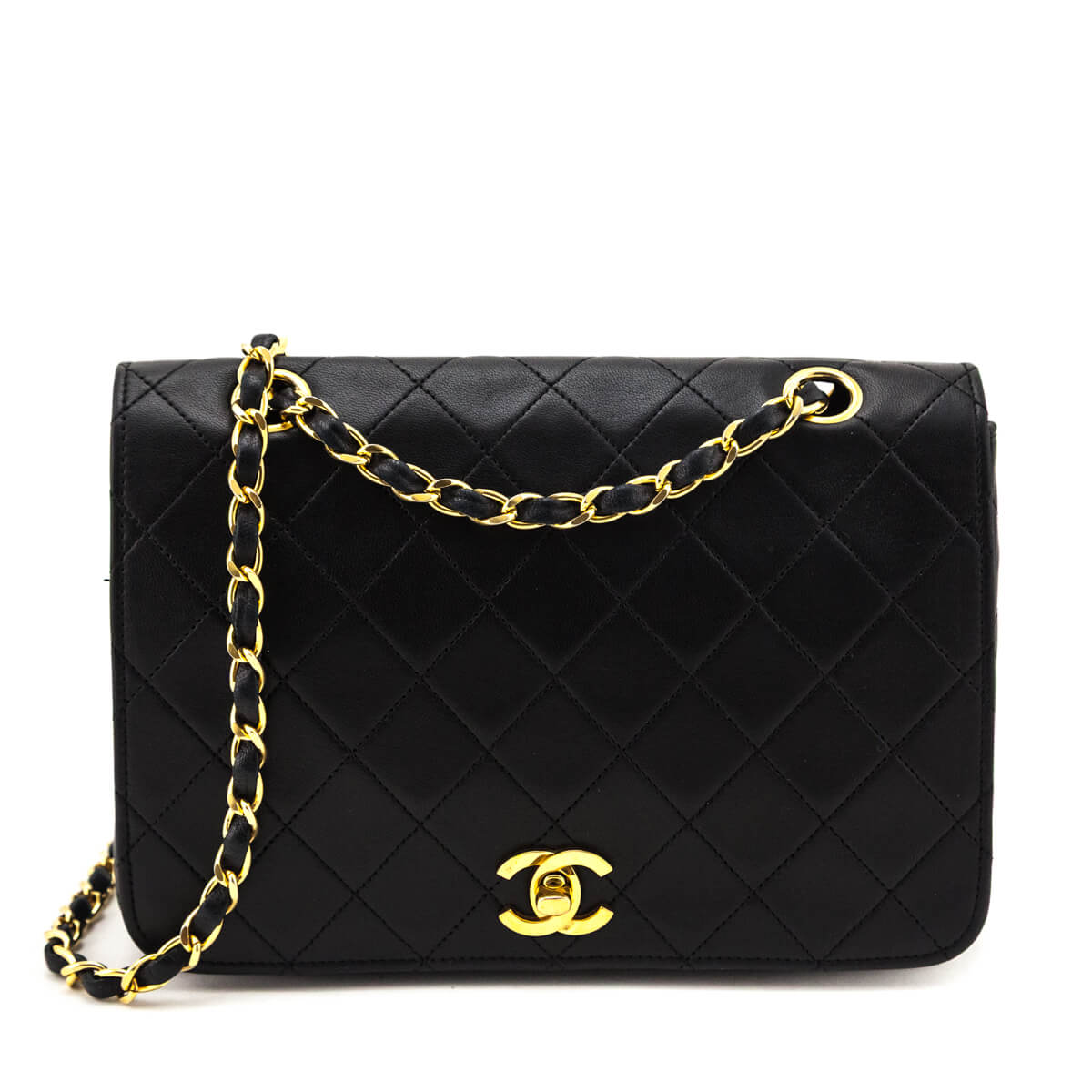 Chanel Black Lambskin Quilted Vintage Full Flap Bag - Love that Bag etc - Preowned Authentic Designer Handbags & Preloved Fashions