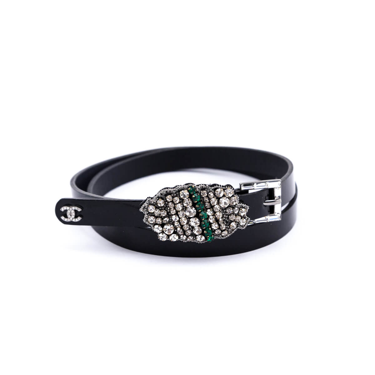 Chanel Black Patent & Strass Skinny Belt Size L - Love that Bag etc - Preowned Authentic Designer Handbags & Preloved Fashions