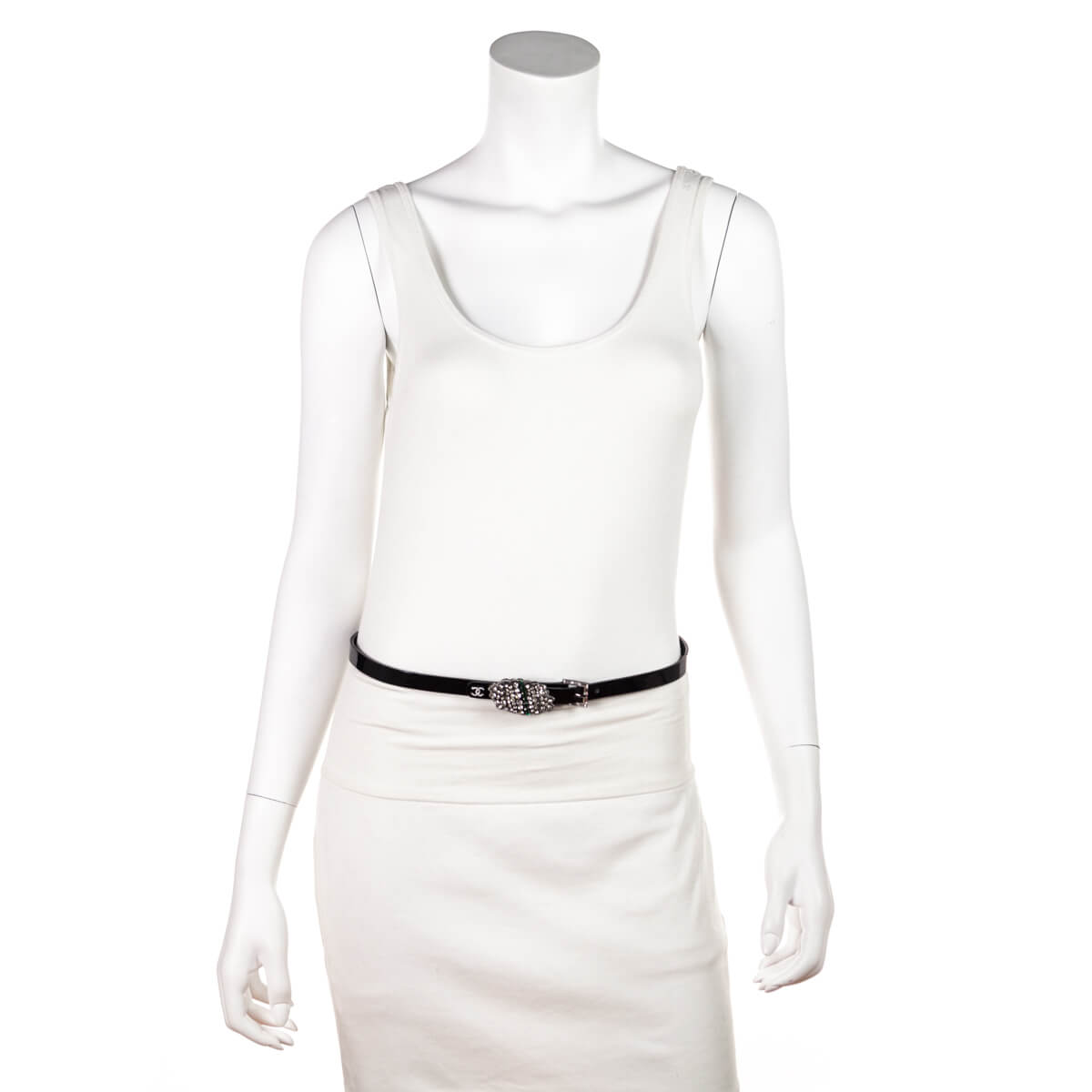 Chanel Black Patent & Strass Skinny Belt Size L - Love that Bag etc - Preowned Authentic Designer Handbags & Preloved Fashions