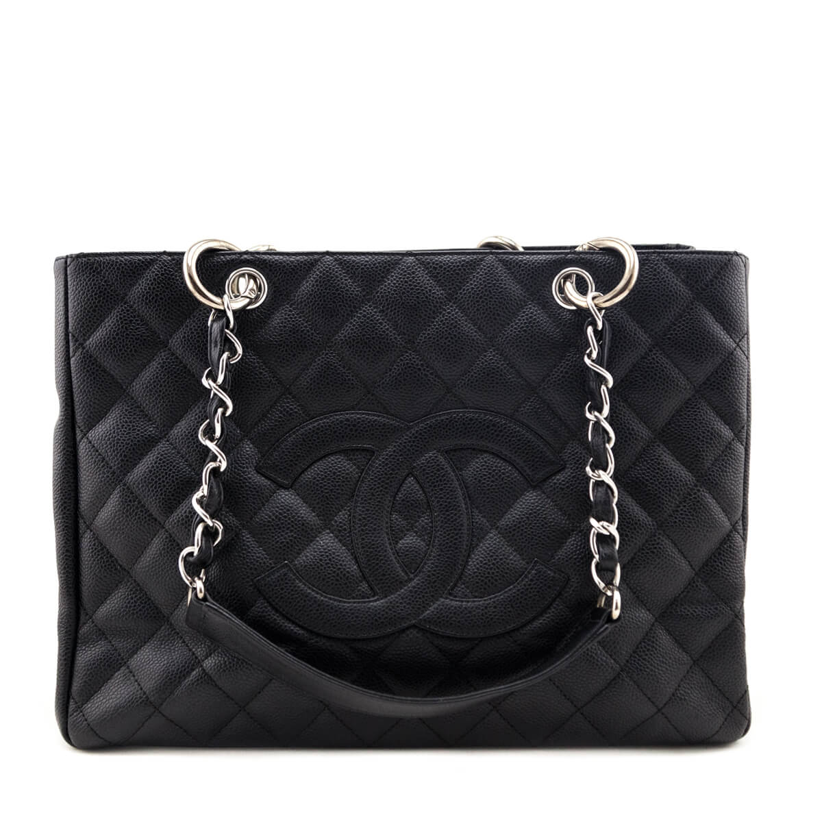 Chanel Black Quilted Caviar Grand Shopping Tote - Love that Bag etc - Preowned Authentic Designer Handbags & Preloved Fashions
