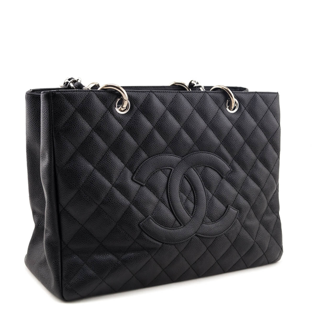 Chanel Black Quilted Caviar Grand Shopping Tote - Love that Bag etc - Preowned Authentic Designer Handbags & Preloved Fashions