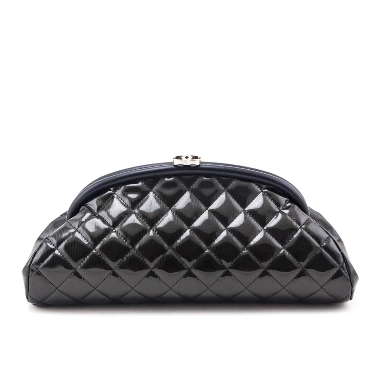 Chanel Black Striped Patent Quilted Timeless Clutch - Love that Bag etc - Preowned Authentic Designer Handbags & Preloved Fashions