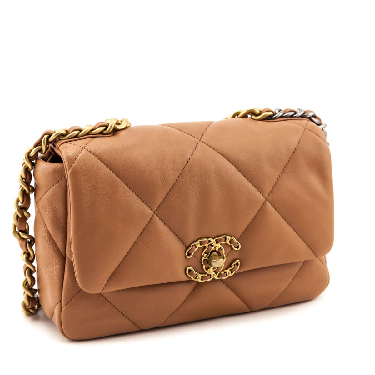 Chanel Brown Lambskin Quilted Medium Chanel 19 Flap Bag - Love that Bag etc - Preowned Authentic Designer Handbags & Preloved Fashions