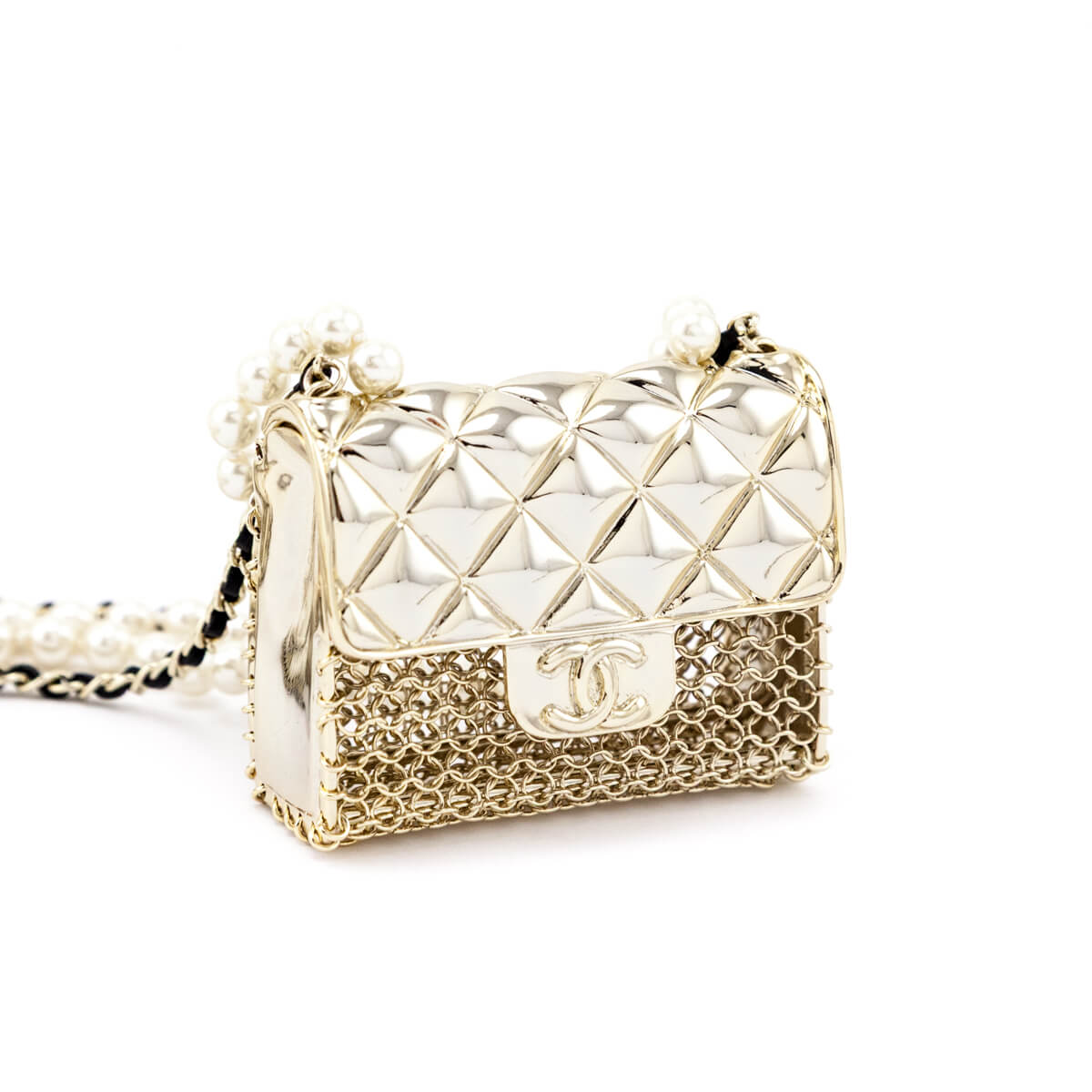 Chanel Gold-Tone & Faux Pearl Chain Flap Bag Long Necklace - Love that Bag etc - Preowned Authentic Designer Handbags & Preloved Fashions