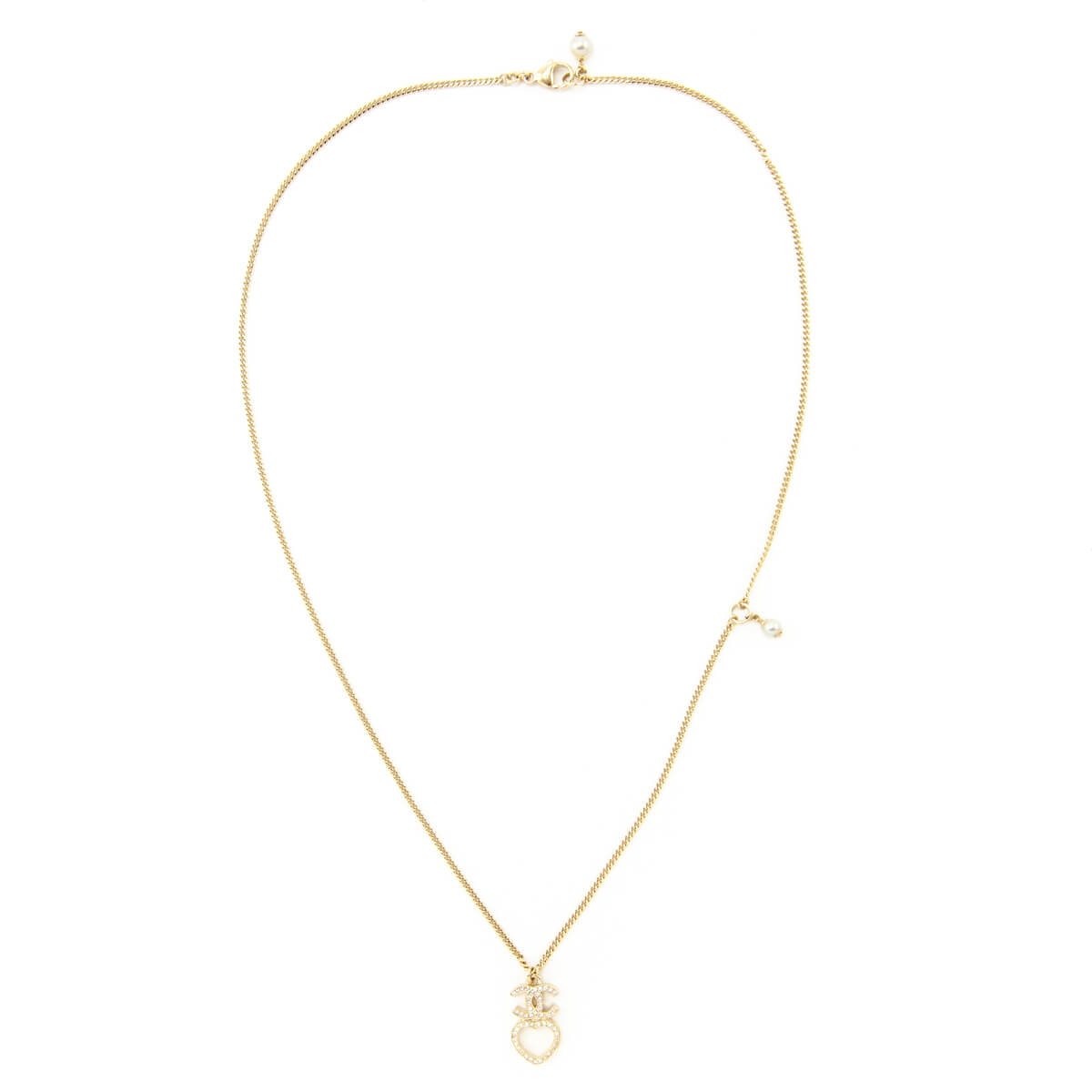 Chanel Gold & Strass CC Heart Pendant Necklace - Love that Bag etc - Preowned Authentic Designer Handbags & Preloved Fashions