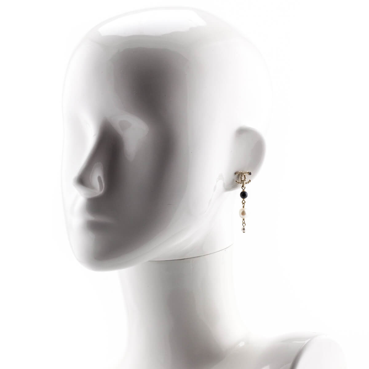 Chanel Gold Faux Pearl & Crystal Embellished CC Drop Earrings - Love that Bag etc - Preowned Authentic Designer Handbags & Preloved Fashions