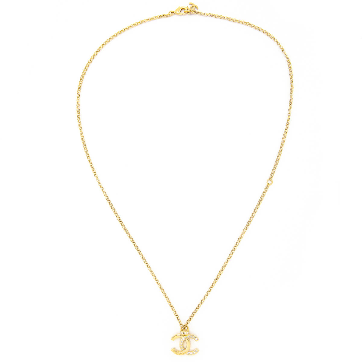 Chanel Gold Strass CC Pendant Necklace - Love that Bag etc - Preowned Authentic Designer Handbags & Preloved Fashions