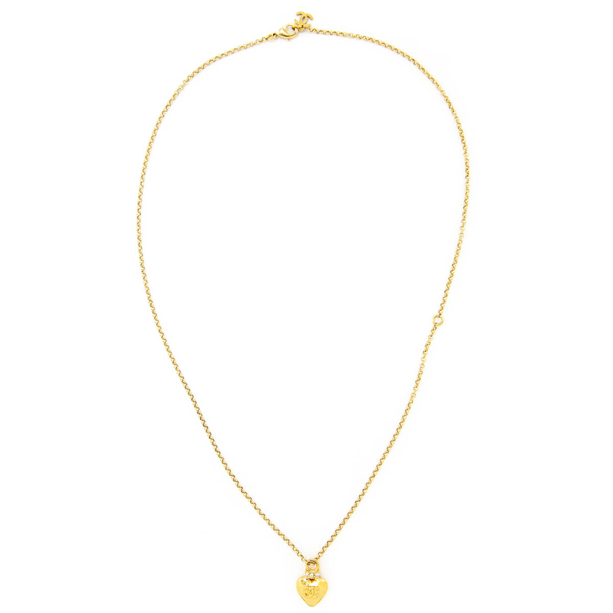 Chanel Gold Strass Heart Pendant Necklace - Love that Bag etc - Preowned Authentic Designer Handbags & Preloved Fashions