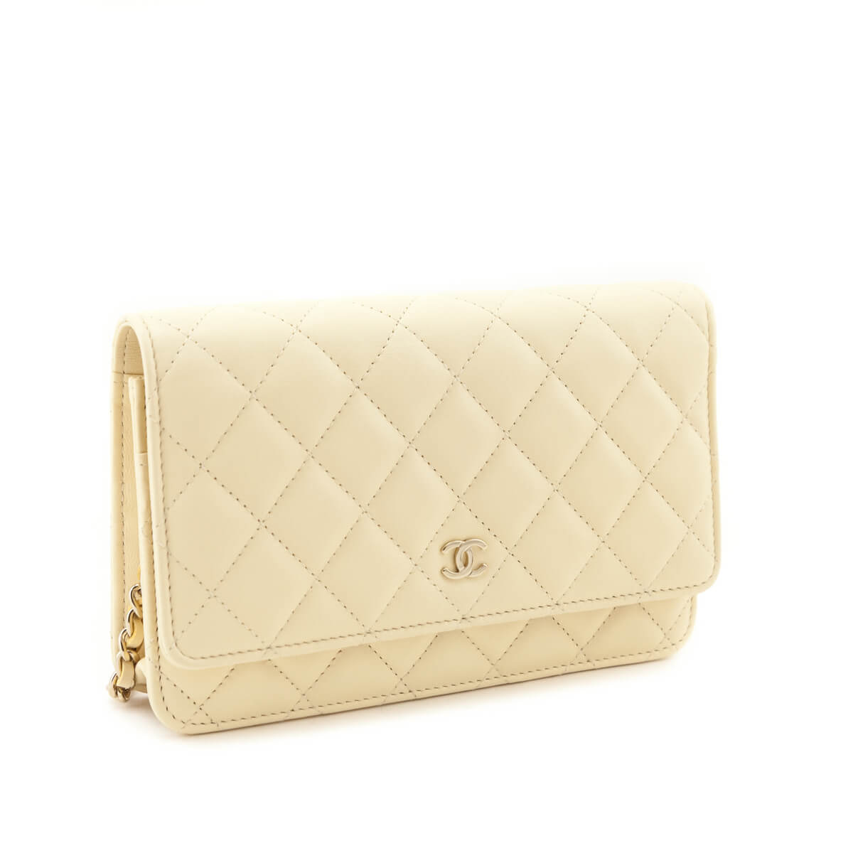 Chanel Light Yellow Lambskin Quilted Wallet On Chain - Love that Bag etc - Preowned Authentic Designer Handbags & Preloved Fashions