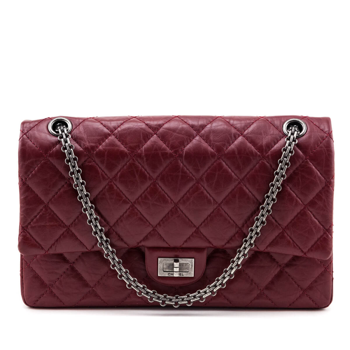 Chanel Red Quilted Aged Calfskin 2.55 Reissue 226 Flap Bag - Love that Bag etc - Preowned Authentic Designer Handbags & Preloved Fashions
