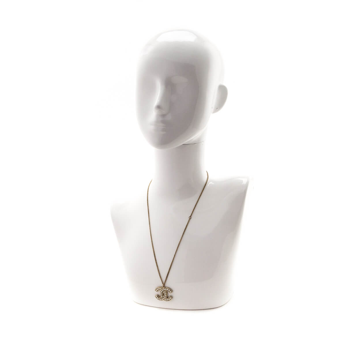 Chanel Pale Gold-Tone & Faux Pearl CC Pendant Necklace - Love that Bag etc - Preowned Authentic Designer Handbags & Preloved Fashions