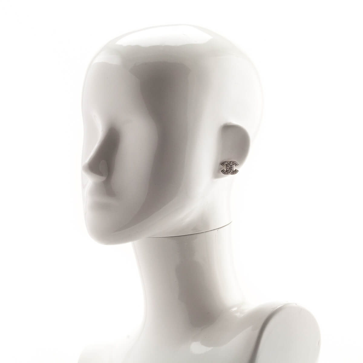 Chanel Silver Strass CC Stud Earrings - Love that Bag etc - Preowned Authentic Designer Handbags & Preloved Fashions