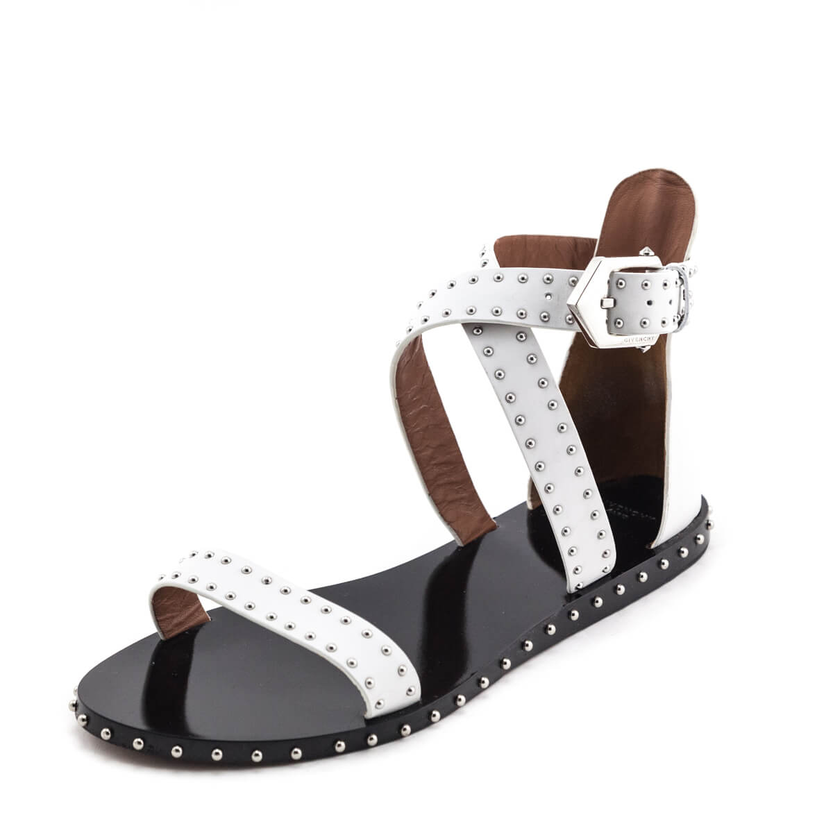 Givenchy White Studded Gladiator Sandals Size US 9.5 | EU 39.5 - Love that Bag etc - Preowned Authentic Designer Handbags & Preloved Fashions