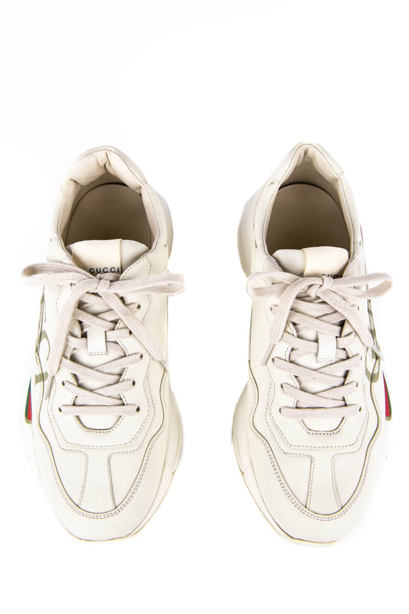 Gucci Ivory 2018 Rhyton GG Web Sneakers Size ﻿IT 40 | US 10 - Love that Bag etc - Preowned Authentic Designer Handbags & Preloved Fashions