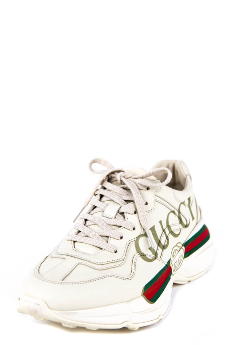 Gucci Ivory 2018 Rhyton GG Web Sneakers Size ﻿IT 40 | US 10 - Love that Bag etc - Preowned Authentic Designer Handbags & Preloved Fashions