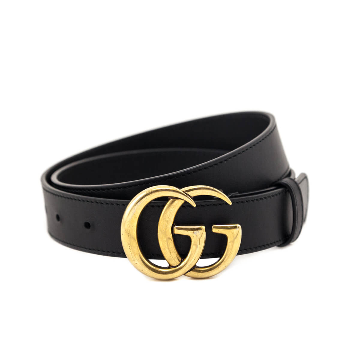 Gucci Black Leather Double G Belt - Love that Bag etc - Preowned Authentic Designer Handbags & Preloved Fashions