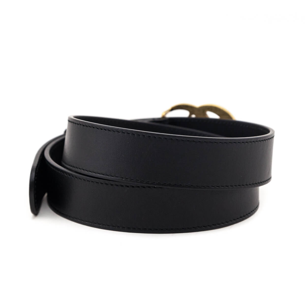 Gucci Black Leather Double G Belt - Love that Bag etc - Preowned Authentic Designer Handbags & Preloved Fashions