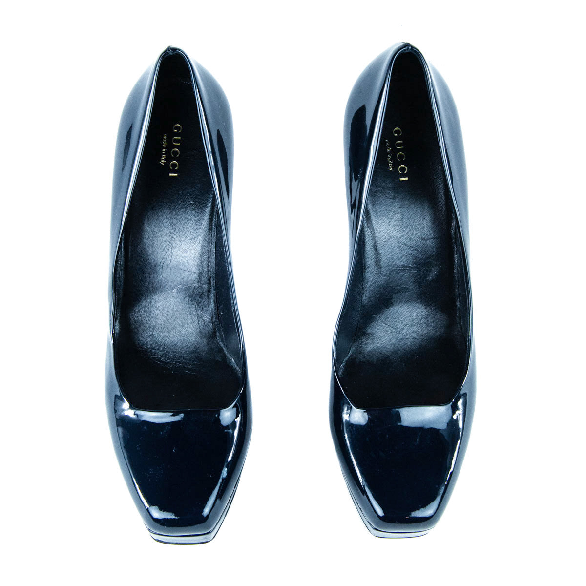 Gucci Navy Patent Leather Square Toe Platform Pumps Size 10 | EU 40 - Love that Bag etc - Preowned Authentic Designer Handbags & Preloved Fashions
