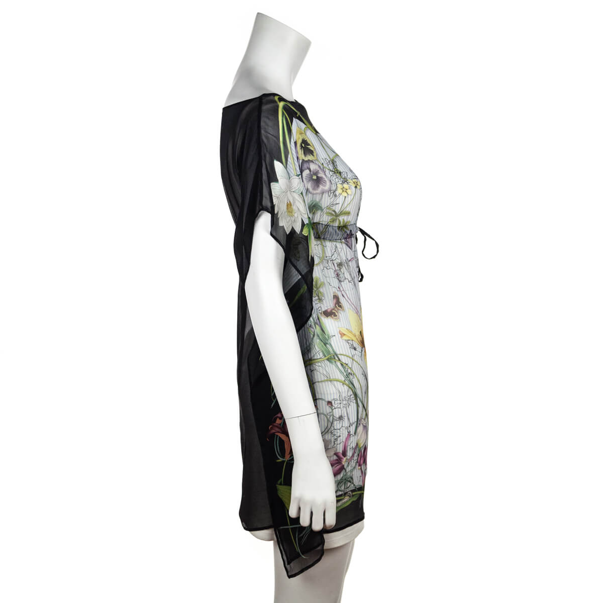 Gucci Black Silk Chiffon Flora Swim Cover-Up - Love that Bag etc - Preowned Authentic Designer Handbags & Preloved Fashions