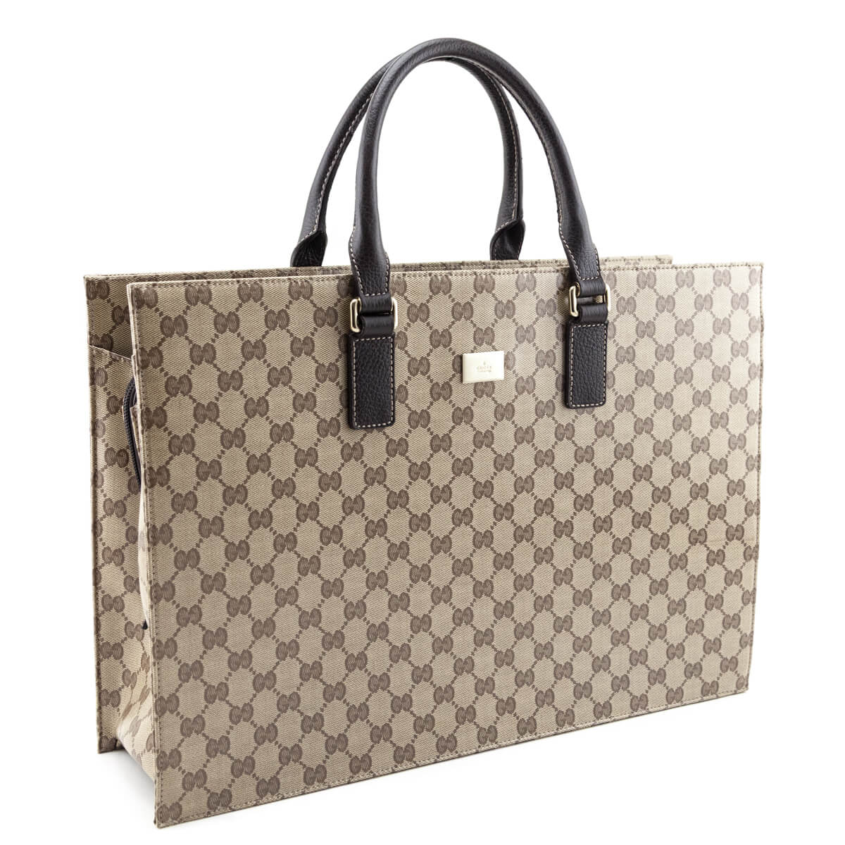 Gucci Brown Crystal Monogram Large Tote - Love that Bag etc - Preowned Authentic Designer Handbags & Preloved Fashions