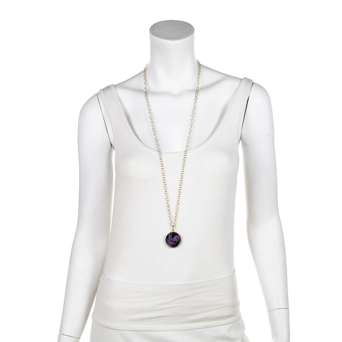 Gucci 18K Gold Sugilite Flora St.Tropez Pendant Necklace - Love that Bag etc - Preowned Authentic Designer Handbags & Preloved Fashions