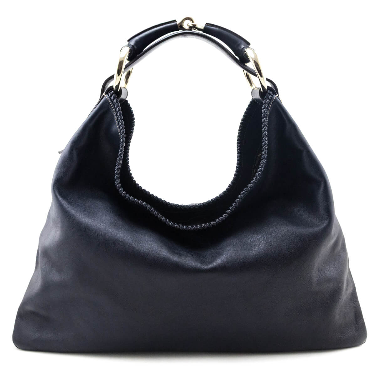 Gucci Navy Horsebit Large Hobo - Love that Bag etc - Preowned Authentic Designer Handbags & Preloved Fashions
