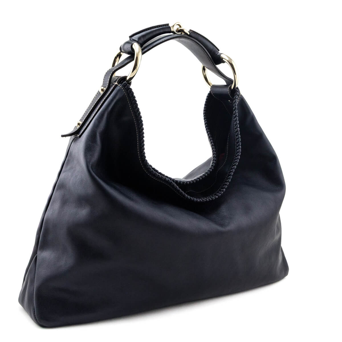 Gucci Navy Horsebit Large Hobo - Love that Bag etc - Preowned Authentic Designer Handbags & Preloved Fashions