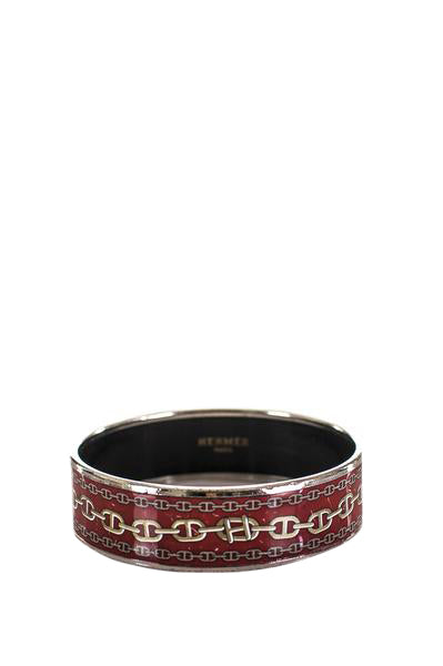 Hermes Red Enamel Chaine d'Ancre Wide Bracelet Size M - Love that Bag etc - Preowned Authentic Designer Handbags & Preloved Fashions