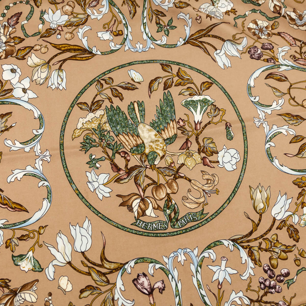 Hermes Beige Pierres D'Orient Et D'Occident Silk Scarf - Love that Bag etc - Preowned Authentic Designer Handbags & Preloved Fashions